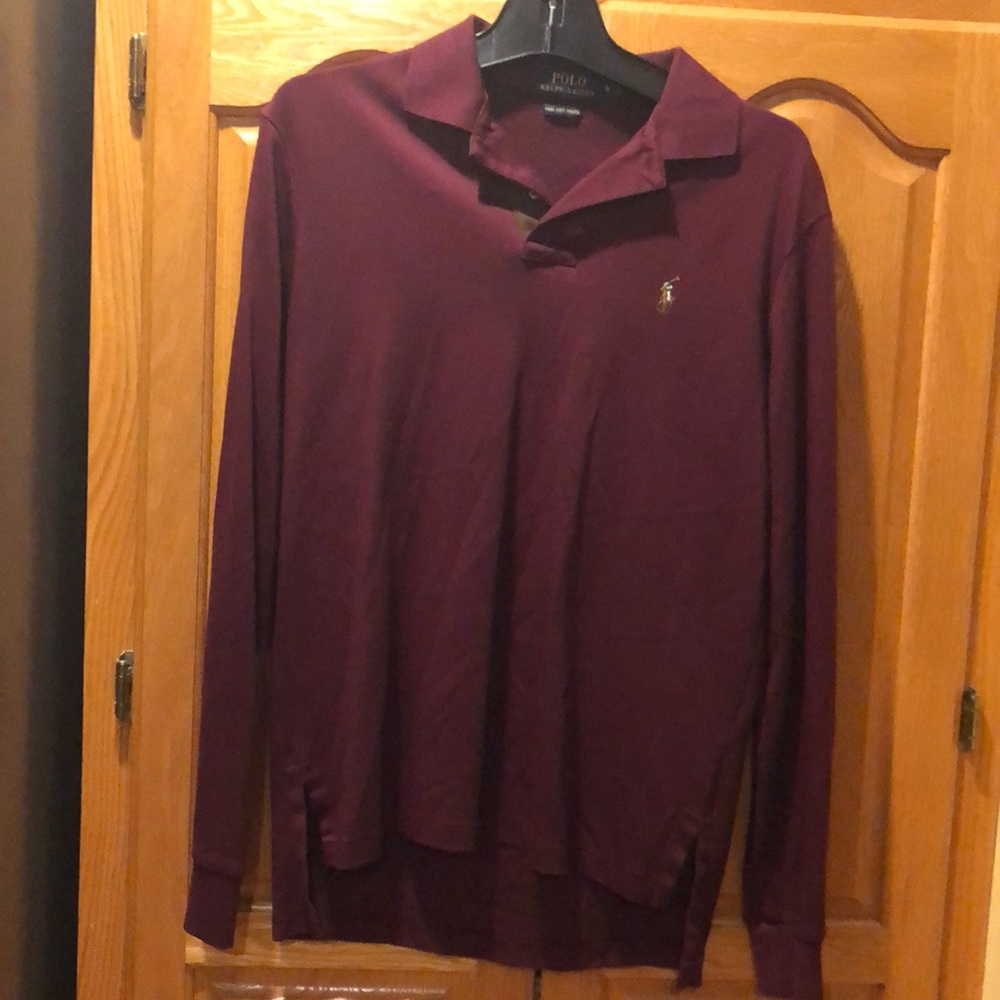 Maroon Polo Longsleeve collared shirt